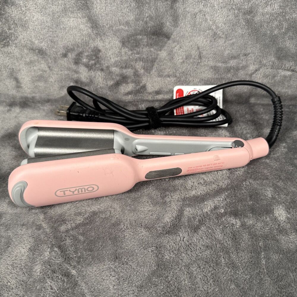 TYMO ROVY Wave Curling Iron Crimper Deep Waver Tested Works Hair Tool Pink 1.25”